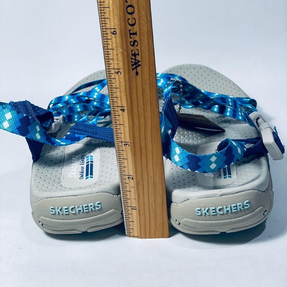 Skechers Womens Reggae blue Tie Dyed sandals 9 - Picture 5 of 14